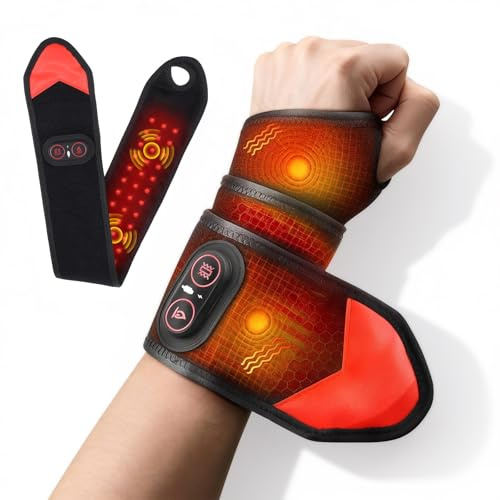 Kabellose Handgelenk Hand Heizung mit 3000mAh Akku, handgelenk wärmer mit Vibration massagegerät Einstellungen Geschenke für Alltag, Sport, Büro
