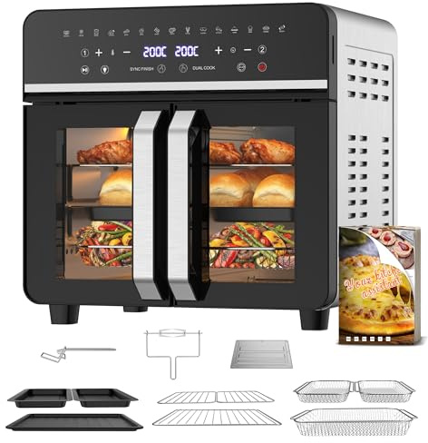 23L Freidora de Aire Familiar, Mini Horno Zona Cocción Única/Doble,Sep Temp
