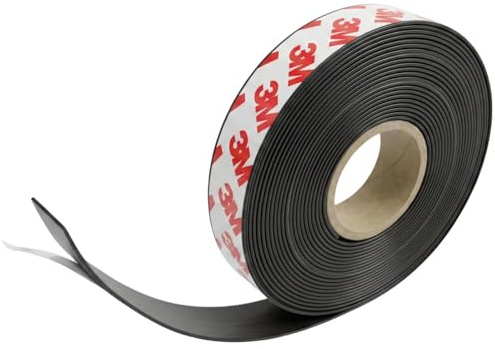 Lumonic 5m Nastro magnetico | 20x1mm | Flessibile, autoadesivo, può essere tagliato a misura, senza bisogno di forare. | Zanzariera, scuola e lavagna