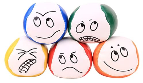 BUKLUKE 5 Juggling Balls Soft Juggle Balls Durable for Kids and Adults | Water-repellent Faux Leather Feel Good in Your Hands Juggling Balls Soft Juggling Recreational Sport for Children & Beginners