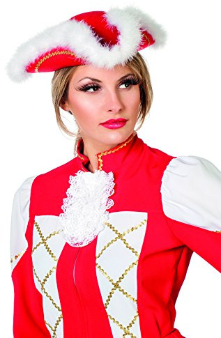 Mariechen-Dreispitz für Erwachsene, rot-gold