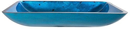 Kraus gvr-204-re-sn irrupción azul rectangular de cristal buque fregadero de baño con sintética níquel satinado
