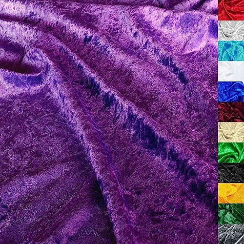 TOLKO 1m Pannesamt Stoff Meterware | glänzender Stretch Samt 145cm breit für Vorhänge Gardinen Bühne Kostüm Kleid Bekleidung | Pannesamt-Dekostoff | Stoffe zum Nähen Meterware Dekorieren (Aubergine)