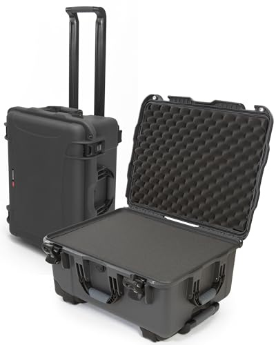 NANUK 950 Hard Case with Cubed Foam – Waterproof Travel Camera Hard Case with Wheels, 22.8” x 18.3” x 11.7”, Dustproof and Impact-Resistant, Ideal for Heavy Loads – Graphite