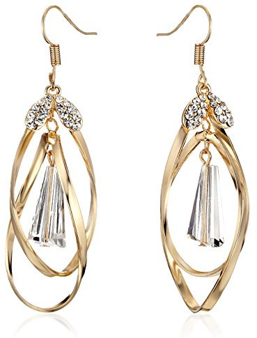 Gemini Ohrhänger (Gelb Gold), Luxus Design, Hängende Tropfenform, für jeden Anlass, beliebt bei Girls & Damen, 6,0 cm Länge