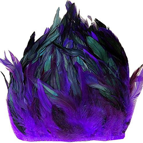 ERGEOB Hahn Feder Stoffstreifen 2 Meter - Ideen für die Bekleidung, Kanarval Kostüme, Hüte lila