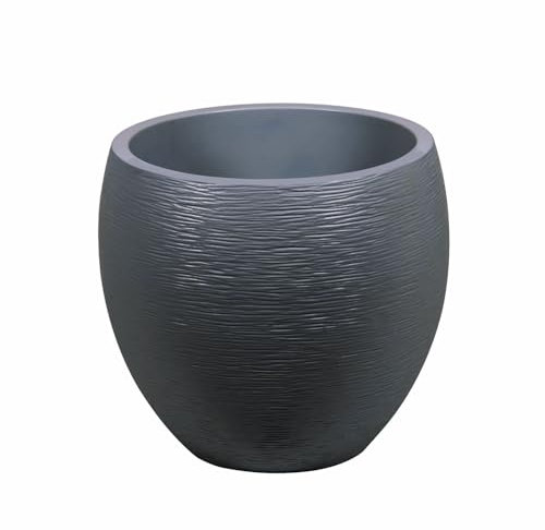 EDA Plastiques Pot EGG GRAPHIT gris antracite - 50 x 45 cm - 46 L