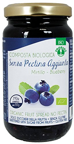 Probios Composta di Mirtilli Bio - Senza Glutine e Composta di Frutta Senza Zucchero - Dolcezza e Sapore Naturale senza Pectina Aggiunta - Confezione da 6 x 220 g