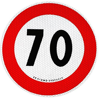 Contrassegno Limite Velocità 70 km/h Adesivo Omologati EU