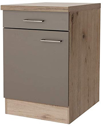 Smart Möbel Unterschrank ohne Arbeitsplatte 60 cm Quarz-Cubanit/San Remo Eiche hell - Rodello