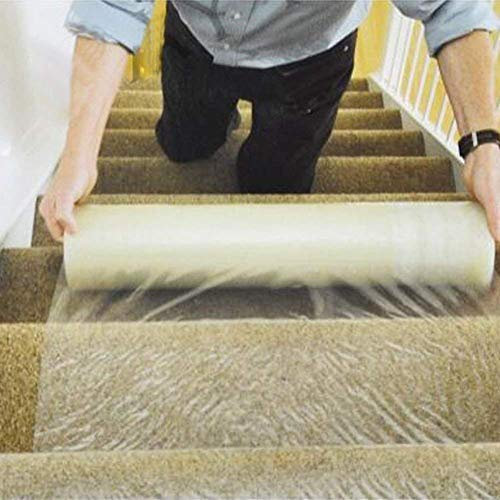Carpet Protector Film, PE Self Adhesive Carpet Floor Protector Film Home Water Resistant Floor Stairs Protector Film Household Paint Spraying Decoration Carpet Protection, 24 X 328 ft Roll