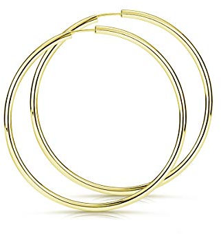 Materia Creolen Ohrringe Silber 925 gold 47mm groß leicht SO-83
