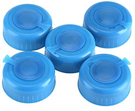 5Pcs 55mm Blue Gallon Drinking Water Bottle Screw on Cap Replacement Anti Splash Lids