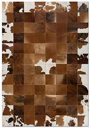 Vip Leather Tappeto in pelle di mucca Patchwork Design esclusivo Cod Mart A10 (150 cm x 210 cm)