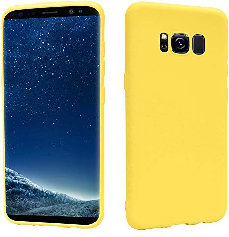 HS Products HSP Gelbe Hülle kompatibel mit Samsung Galaxy S8 | Premium TPU Silikon Case | Geeignet für Induktives Laden | Kratzfest Stoßfest | Matte Oberfläche | Passgenaue, weiche, dünne Schutzhülle