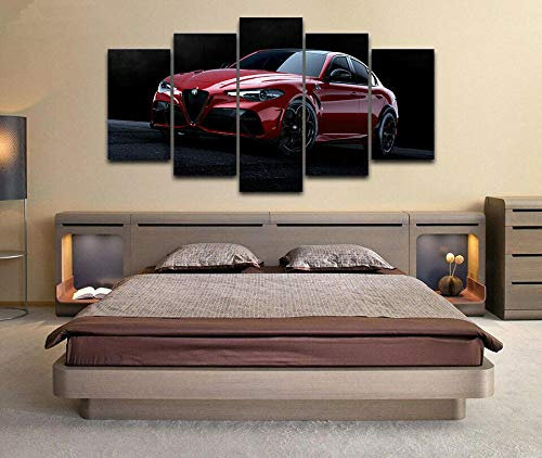 Bilder XXL 5 Teile wandbild leinwandbilder Kunstdrucke Alfa Romeo Giulia GTA Car XXL 5 Teiliges Wandbild Mit Rahmen Größe 100x55CM Leinwandbild Wandbilder Cadeau