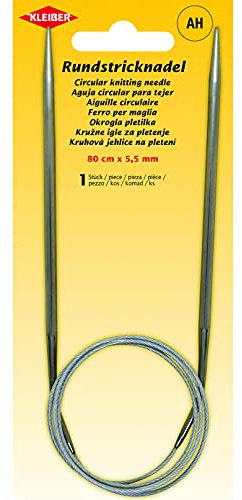Kleiber + Co. GmbH 69955 Rundstricknadel, Metall, grau, 80 cm x 4,5 mm
