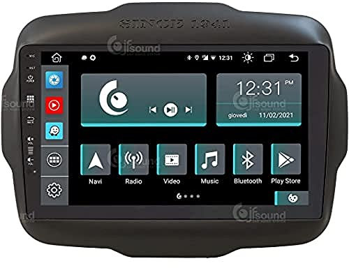 Jf Sound car audio system Autoradio Custom Fit compatibile con jeep Renegade Android GPS Bluetooth WiFi Dab USB Full HD Touchscreen Display 9 processore 8core e comandi vocali