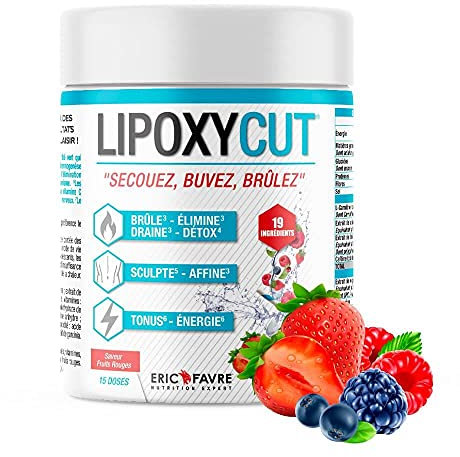 DRAINEUR BRULE GRAISSE Lipoxycut - Boisson Minceur - Shake, Drink & Burn - Brûle Graisse - Shake Perte de Poids - Programme 15 J - Laboratoire Français Eric Favre – Fruits Rouges