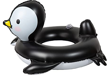 Heless 111 - Schwimmring für Puppen, im Pinguin Pünktchen Design, Größe 35 - 45 cm, für Bade-Spaß im Pool, im See und der Badewanne