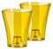 Tymar Orchideentopf Übertopf, 2er-Pack, transparent, Blumentopf, Blumenkübel für Orchidee, Pflanzentopf aus Kunststoff, Moderne, schlanke, Quadratische Form, ORCHPS001 (Honig Transpartent, ø 12 cm)