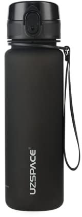 OM SUPPLIES Wasserflasche mit Fruchteinsatz, Sport-Trinkflasche, 500 ml, BPA-frei, Tritan, ungiftiger Kunststoff, auslaufsicher (klassisches Schwarz)