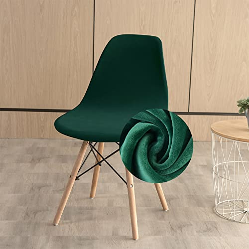 FANSU Stuhlhussen 1/2/4/6er Set Strech Esszimmerstühle Bezug Luxus Samt Küchenstühle Husse Waschbar Elegante Schwingstühle Schalenstuhlbezug für Wohnzimmer Esszimmer (Dunkelgrün,6 Stück)