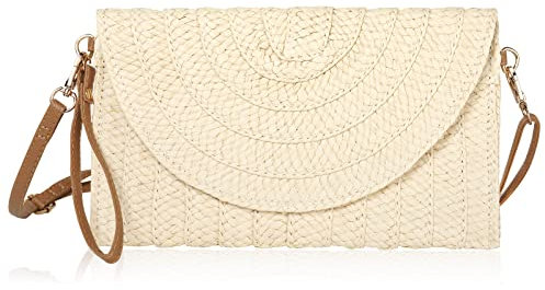 Aucuu Stroh Crossbody Tasche, Schultertasche Damen, Kupplung Umhängetasche, Umschlag Geldbörse Basttasche, für Sommer Strand, Damenreisen und Urlaub