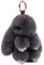 YARKIM Porte-clés en forme de lapin en fourrure avec pendentif Rex Lapin, gris, Taille Unique