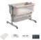 Babybett,Babywippe,baby Beistellbett,baby Reisebett Mit Matratze,wiege Baby,baby Bett Mit Rollen,2-stufig Höhenverstellbares Babybett, 12° Neigung,swing To Sleep,Für Säuglinge /Haustier ( Color : Khak