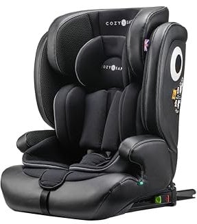Cozy N Safe Hudson i-Size Kinderautositz (76-150cm) | ca. 15 Monate - 12 Jahre | ISOFIX und Top-Tether | Waschbarer Memory-Schaum | ECE-Zertifikat R129 | Schwarz