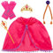 Hifot Magenta Prinzessinnen Kostüm Mädchen Zubehörset Anna Umhang Prinzessin Krone Mädchen Zauberstab Kinder Elsa Handschuhe Anna Zopf Für Kinder, 3-9 Jahre