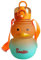 Gourde motif ours Kawaii - Couleur dégradée - Mignon canard - Sans BPA - Avec paille et sangle - Portable - Anti-fuite - Pour enfants - Sports de plein air - Voyage - B (650 ml)