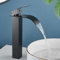 Maynosi Waschtischarmatur Hoch, Wasserfall Wasserhahn Waschbecken für Badezimmer, Mischbatterie Armatur mit Auslauf Höhe 215 mm, Einhandmischer Waschtischarmaturen, Moderner Stil (Mattschwarz)