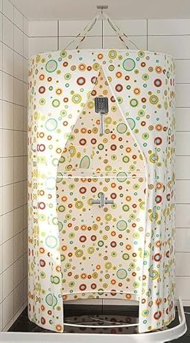 Générique Rideau de Douche Rond en Polyester à Suspendre - Double Fermeture éclair - Isolation Thermique - Portable - Isolation Froide - Tente à Suspendre (B)