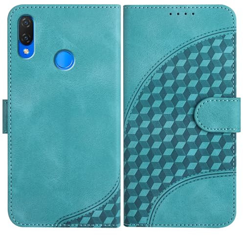JayModCase Cover per Huawei P Smart Plus/Nova 3i,Flip Custodia in Pelle PU con Kickstand Porta Carte Magnetica Chiusa Custodia per Huawei P Smart Plus (Azzurro)
