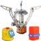 Z.M.C Mini réchaud de camping pliable 3200 W + boîte de transport + 2 cartouches de gaz de 300 g - Réchaud à gaz de camping pliable avec allumage piézoélectrique