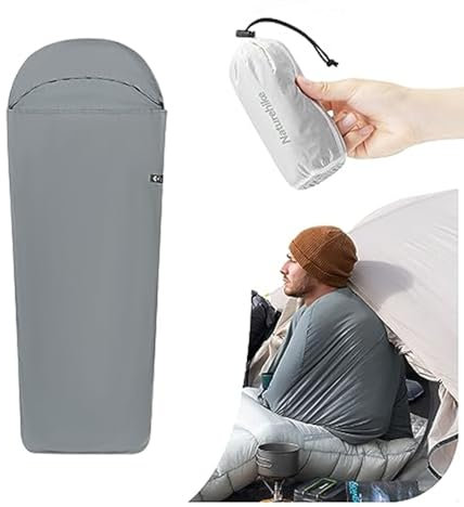 Naturehike,ultraleichtes Schlafsackfutter,128g,klein und leicht,antibakteriell,staub- und geruchsdicht,angenehm auf der Haut,maschinenwaschbar,Ideal für Backpacking,Hostels und Berghütten (Blau)