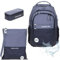 Elephant Schulrucksack 3 Teile Set Hero Signature Jungen Mädchen Rucksack Mäppchen Box Sportbeutel Attach Bag rtmb (Color Block Schwarz Athrazit 13047)