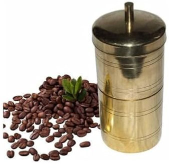 jewellary hub Traditional Brass Coffee Maker | South Indian Drip Sytle Liquid Maker | Coffee Filter Vessel, Utensil Size: 4 400Ml 5 to 6 Cups Coffee