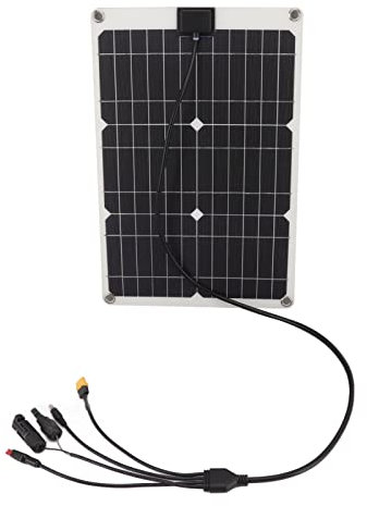 Solar-Ladegerät-Panel, Solar-Batterie-Panel 50 W, 4 Anschlüsse, Monokristallines Silizium, 18 V Ausgang, Hocheffiziente Tragbare Solar-, Flut- und Sicherheitsleuchten