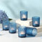 Lot de 12 photophores en verre pour centre de table, centres de table et centres de table de Noël (bleu foncé)