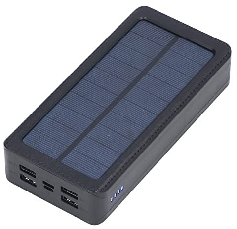 Power Bank Portatile, Power Bank Solare 32 LED 30000 MAh Power Bank di Grande capacità 4 USB Ricarica Rapida Campeggio Antipolvere all'aperto, Caricabatterie per Telefoni
