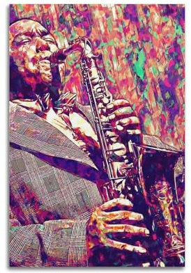 TESUXYEHH Poster, Motiv: Jazz-Musiker, Charlie Parker, dekoratives Gemälde, Leinwand, Wandposter und Kunstdruck, moderne Familienschlafzimmer-Dekoration, Poster, 20 x 30 cm