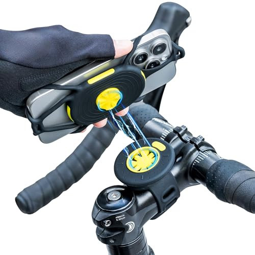 BONE Bike Tie Connect Kit 2 Magnetic – Support Smartphone Universel pour vélo, Fixation magnétique, Rotation 360° et libération Rapide, Compatible téléphones 4,7–7,2
