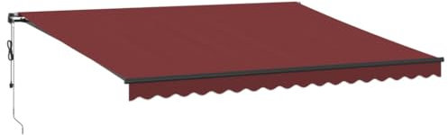 vidaXL Gelenkarmmarkise, Markise Ausziehbar Automatisch, Sonnenmarkise für Terrasse Balkon, Sonnenschutz Balkonmarkise Terrassenmarkise, Weinrot 450x300cm