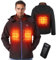 KEMIMOTO Veste chauffante pour homme, veste chauffante avec 4 zones de chauffage, gilet chauffant avec batterie externe de 9600 mAh, 3 niveaux de chauffage réglables, gilet chauffant électrique avec
