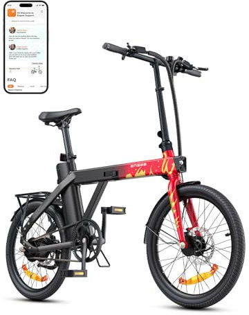 ENGWE P20 Bicicletta Elettrica Pieghevole | Batteria Rimovibile | 36V 9.6Ah per 100km | Motore 250W | Sensore di Coppia | Freno a Olio | E-bike da 18.5kg | Commuter Urbano Viaggio