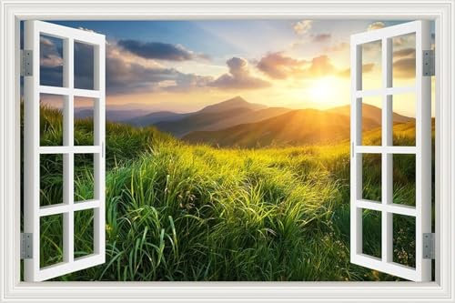 XAONUO Papier Peint Enfant Chambre Coucher De Soleil Ciel Prairie Paysage 70X50 3D 3D Photo Papier Peint Mural Papier Peint Effet 3D Sur Mesure Pour Salon Chambre D'Enfants Restaurant Art