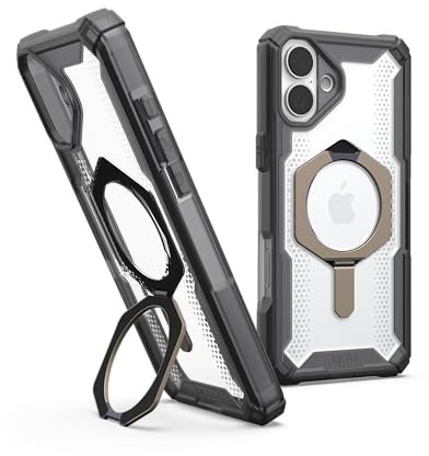 URBAN ARMOR GEAR UAG Designed for iPhone 16 Plus Case 6.7 Plasma XTE - Compatible with MagSafe Charging & Kickstand Rugged Shockproof Anti-Slip Military Grade Protective Cover, Ash/Titanium